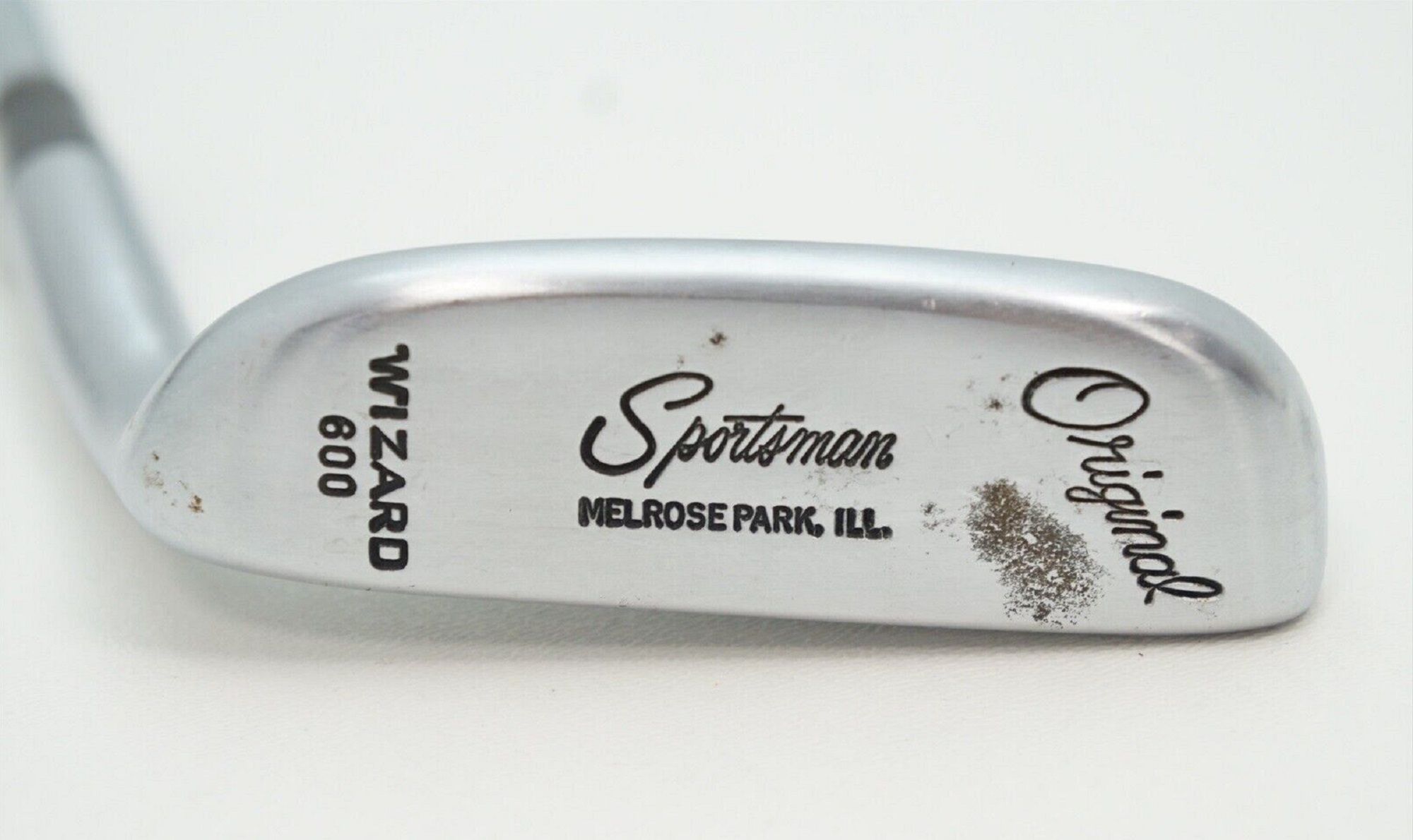 A close-up of the George Low Wizard putter