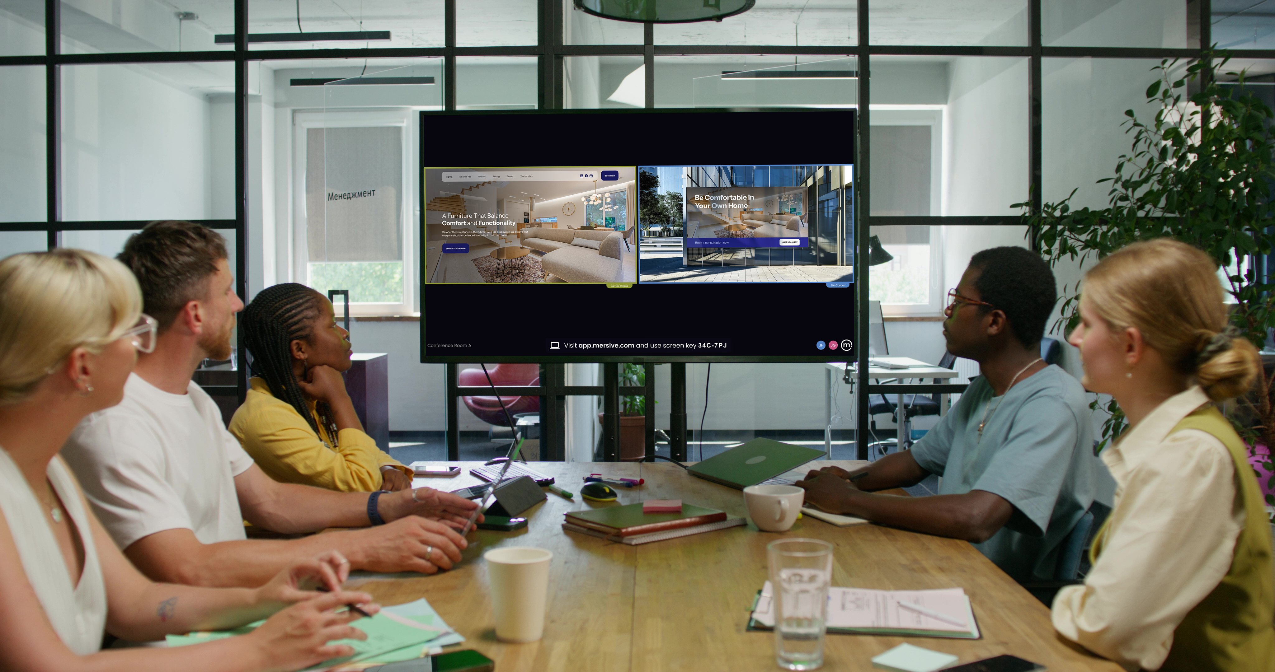 Mersive Hybrid Meeting in a small meeting room
