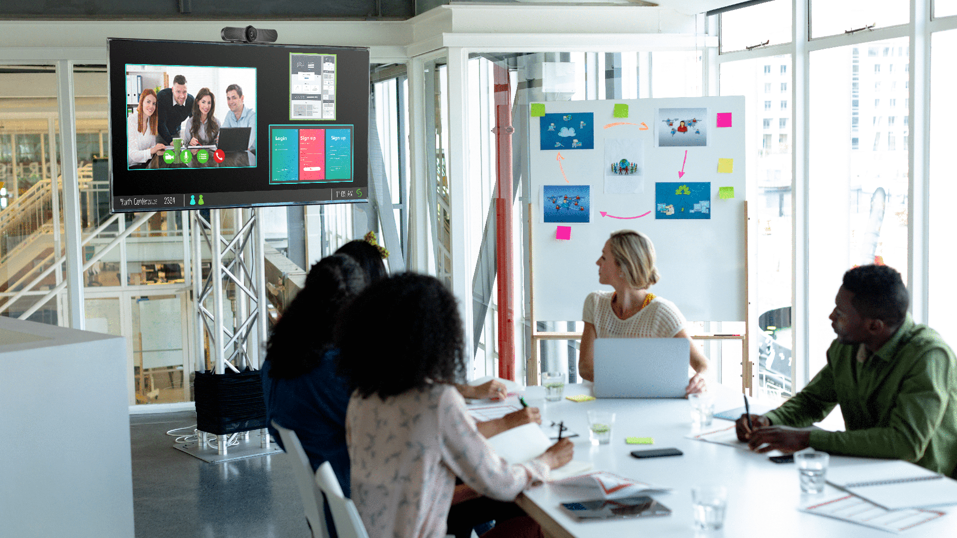 Using video conference in conference room